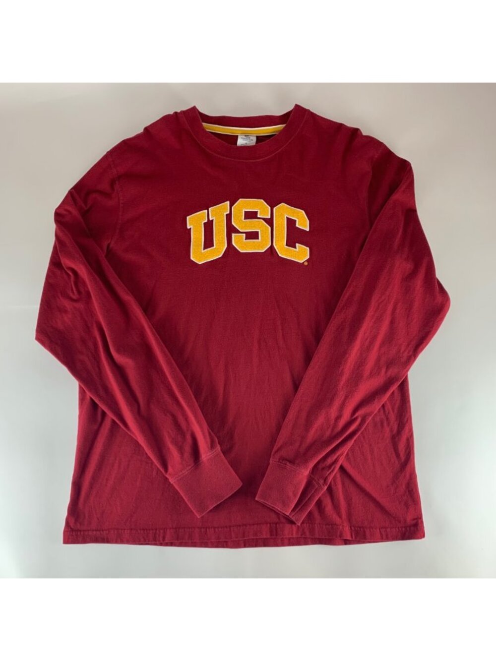 USC Trojans NCAA Red Campus Drive Stitched Long Sleeve Crewneck Shirt Mens Large